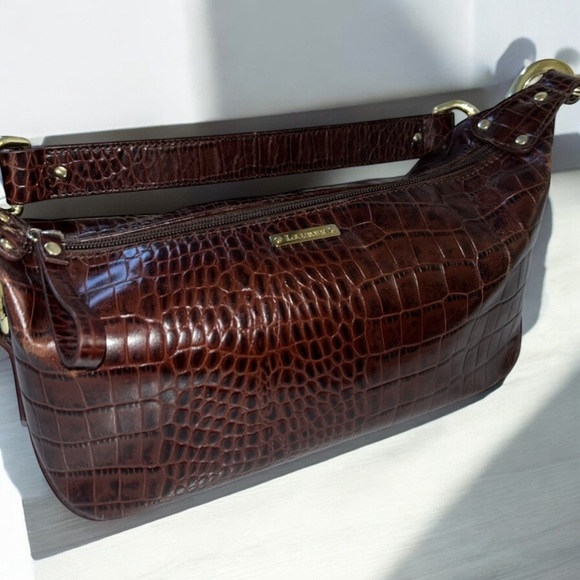 RALPH LAUREN Cocrodile Embossed Mini Baguette Bag - Picture 2 of 16